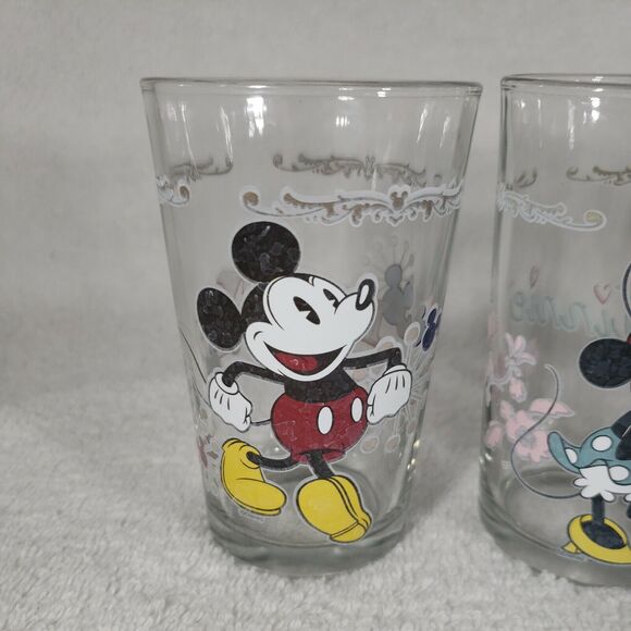 Disney Mickey Mouse Minnie Donald Duck Goofy Vintage Juice Glasses Rare Uncommon - Picture 3 of 12